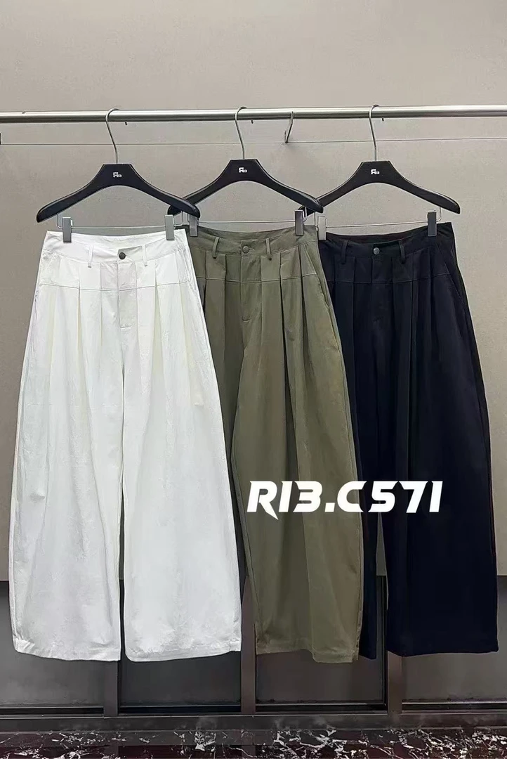 福秒-打褶显瘦款！大阔腿休闲裤（13R33787#）R13