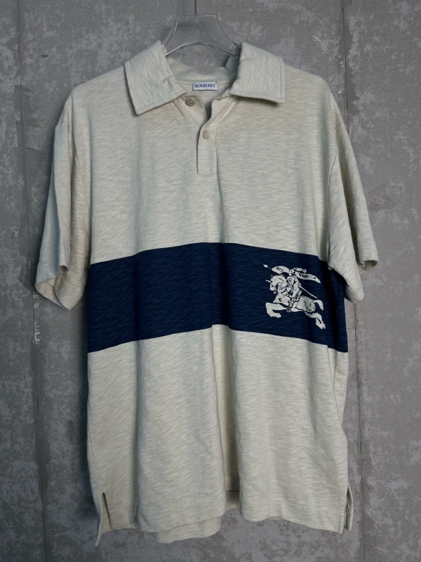 未使用 BURBERRY/博柏利 XL*1/博柏利战马拼接短袖polo衫/09304