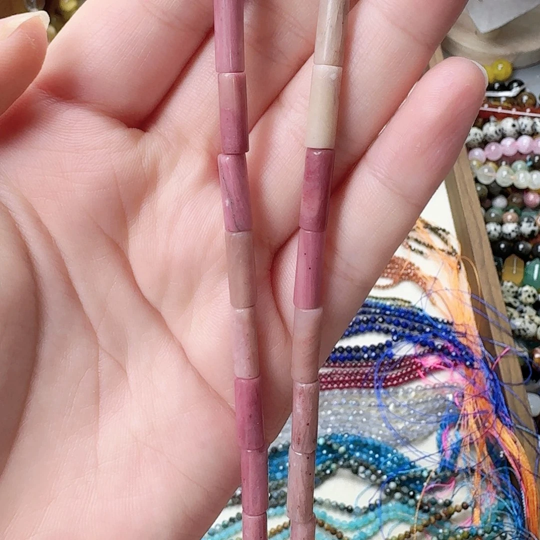 未镶嵌玛瑙/玉髓珠宝半成品卡4红木纹圆管一条