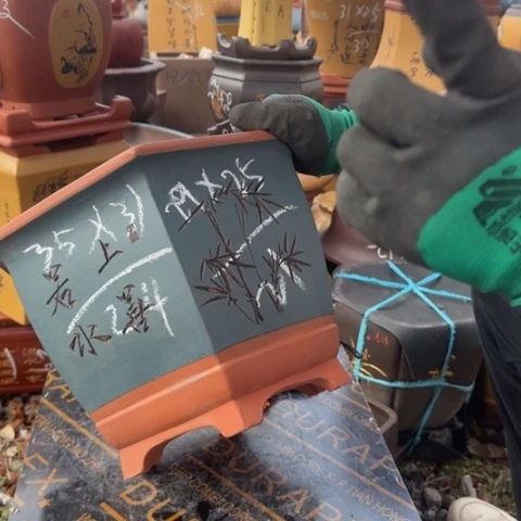红陶紫砂花盆盆景盆栽