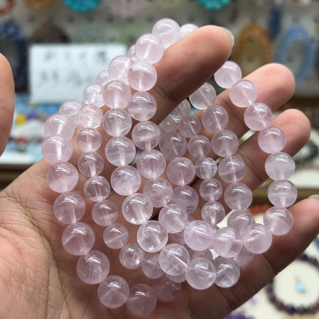 水晶手链未镶嵌10.5咪粉水晶