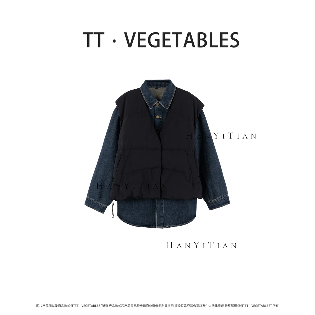 秋苓 秋冬百搭羽绒服气质显瘦冬白鸭绒马甲923777