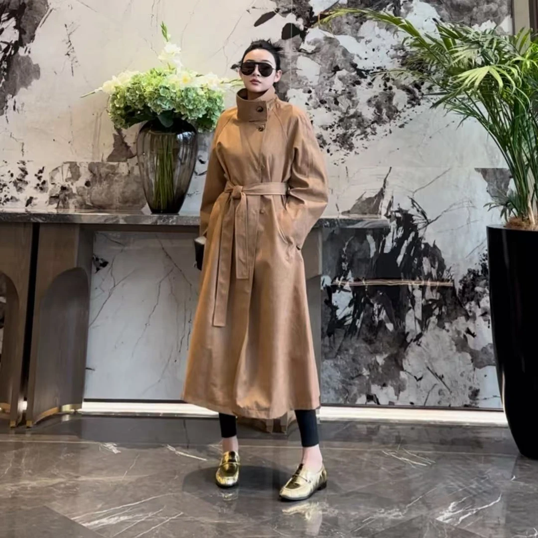 马漂亮专属【沙丘】时尚简约宽松设计师长款轻奢休闲风衣外套春秋