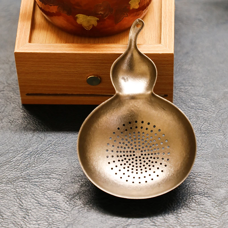 高档纯钛葫芦造型茶漏茶水分离器家用户外便携滤茶器