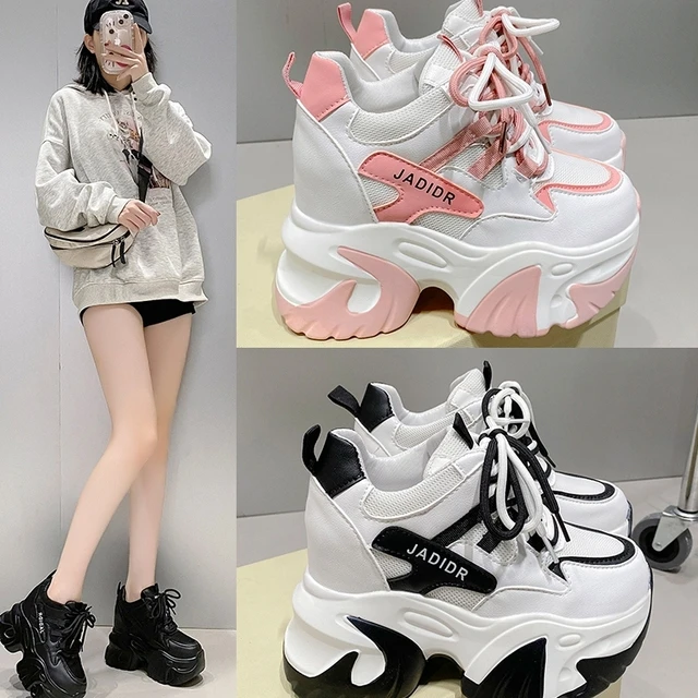 2025新款秋季款式10cm内高增加女鞋厚底颜色匹配爸爸鞋女鞋厚底休