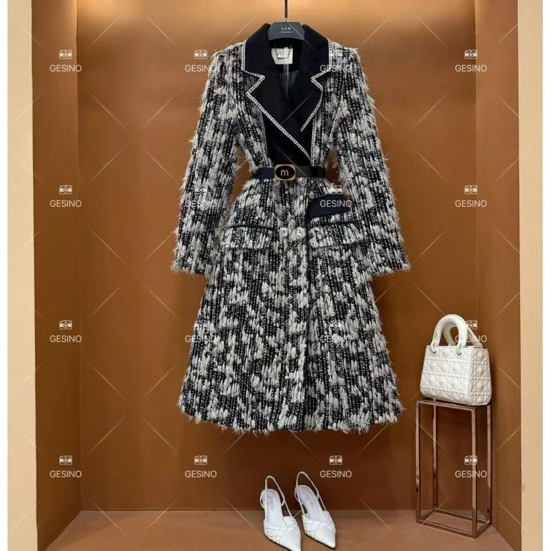 秋冬气质小香风设计师中长款羽绒服轻奢女 QD-2025055