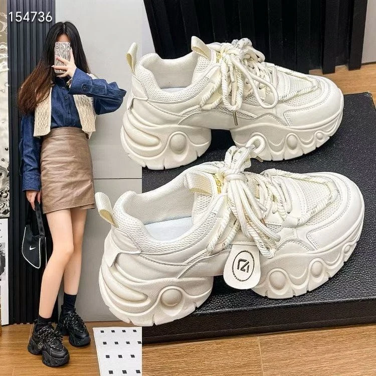 显脚小厚底增高老爹鞋女百搭潮流松糕网红休闲运动鞋