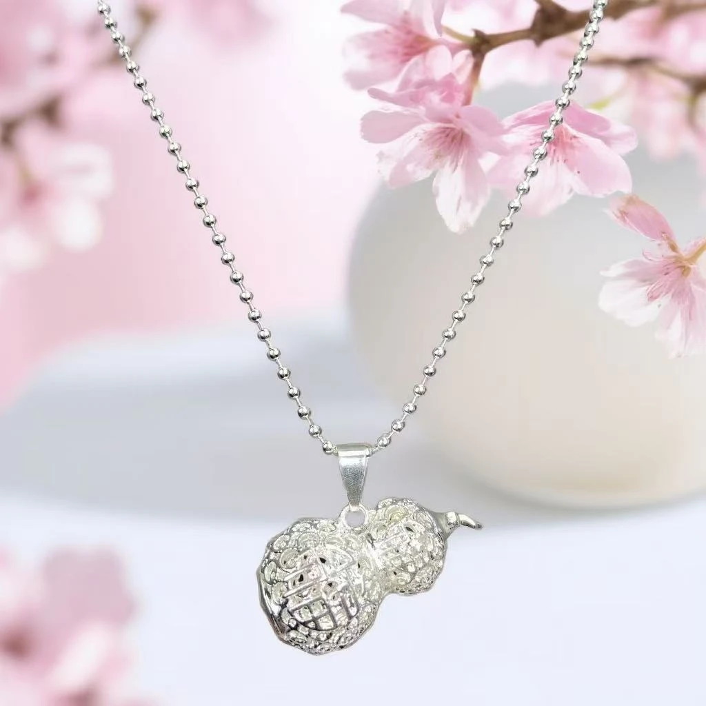 链子足银 珠珠链时尚潮流如意经典百搭项链送镂空葫芦吊坠