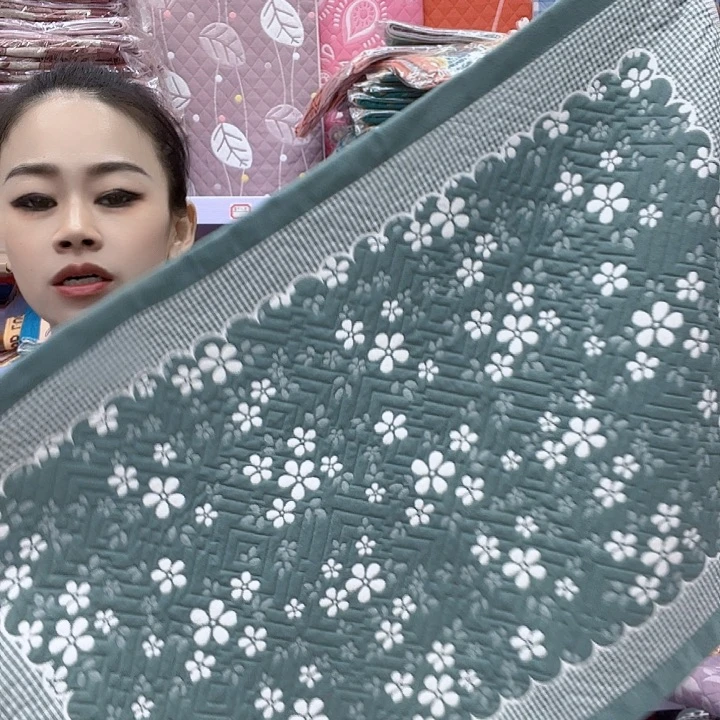 棉绿色雪花纯棉面料