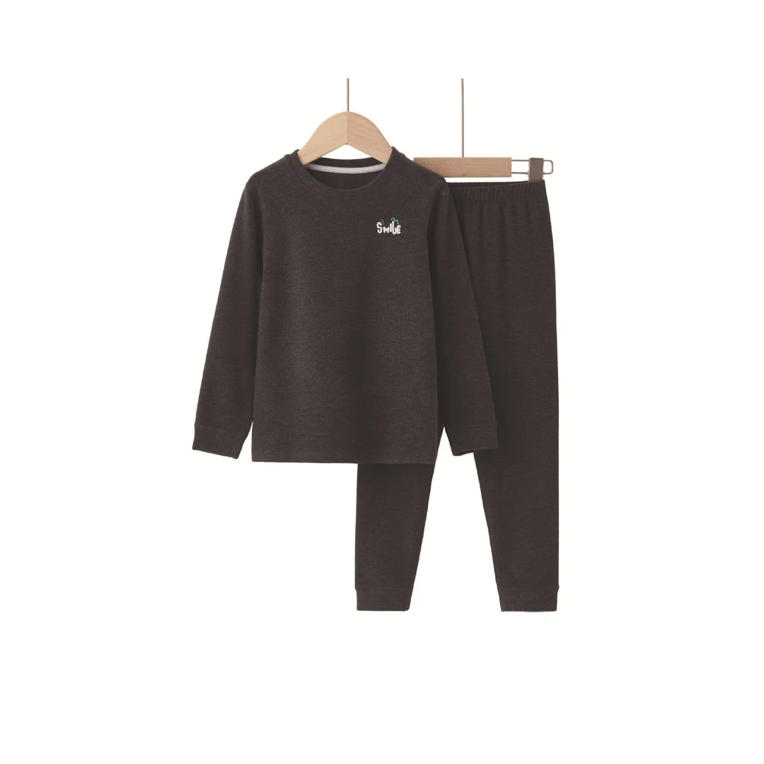 羊毛儿童德绒保暖家居服套装7014