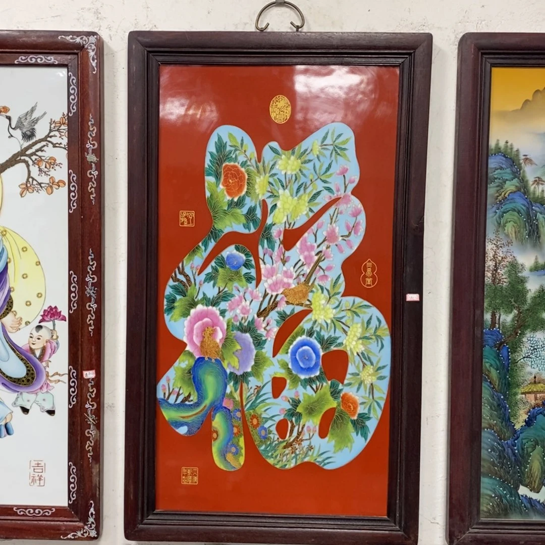 瓷片90*52 景德镇瓷板画柴窑烧制