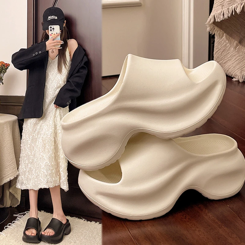 拖鞋女夏季外穿防滑凉拖2025新款居家厚底增高EVA高级感凉拖鞋女