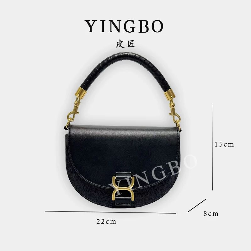 【英柏甄选】XKY-2019-黑色  然与纯小众设计感时尚单肩百搭女包