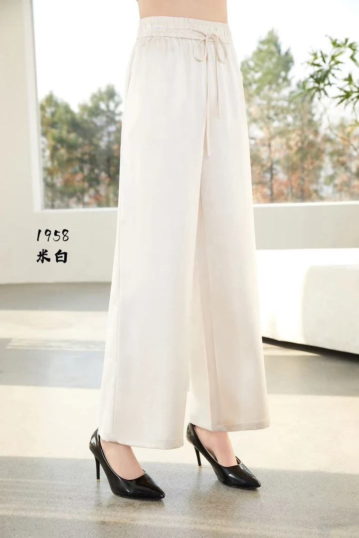 2025新款1958真丝窄版直筒裤。