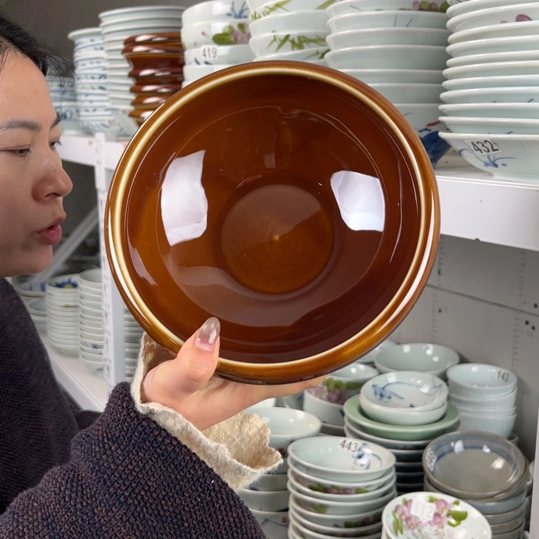 微瑕福利8寸黄釉汤钵（单只装）