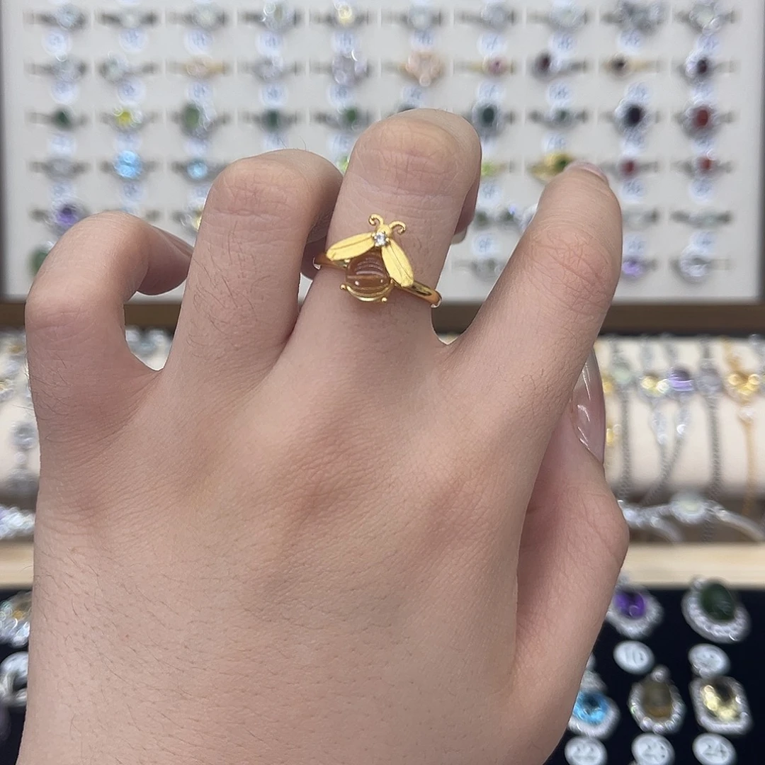 银S925镶嵌戒指黄晶