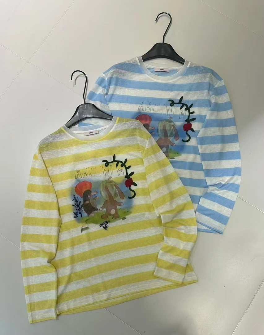 条纹动物图案童真T恤