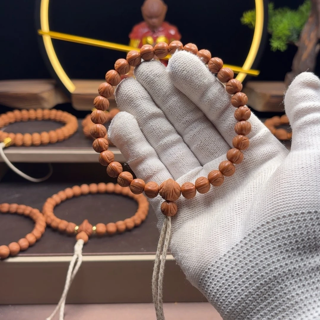 白***虾木质类陕西秦岭龙纹桃核