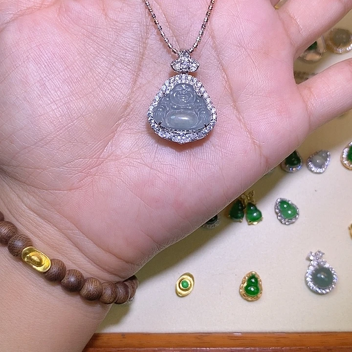 翡翠银S925镶嵌吊坠(不含链)