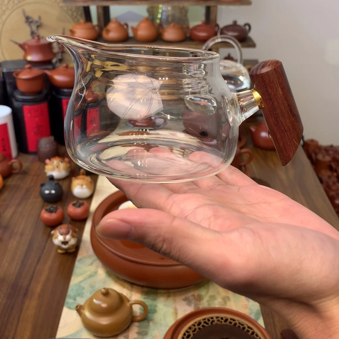 高端玻璃公道杯扁款