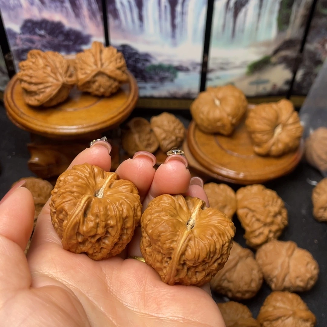 把件文玩核桃35平谷凹底