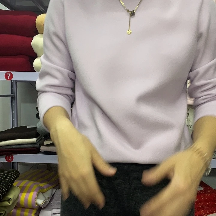 混纺紫色奶芙绒双层70厘米