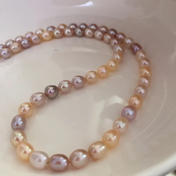 银S925镶嵌淡水珍珠项链