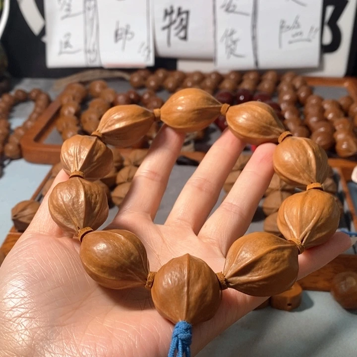 手串橄榄核2342精品4花老树王蒜头铁核9+1颗