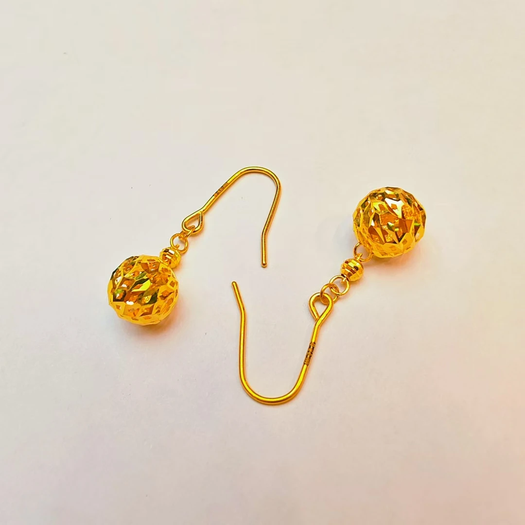 33#足金999 黄金满天星耳饰