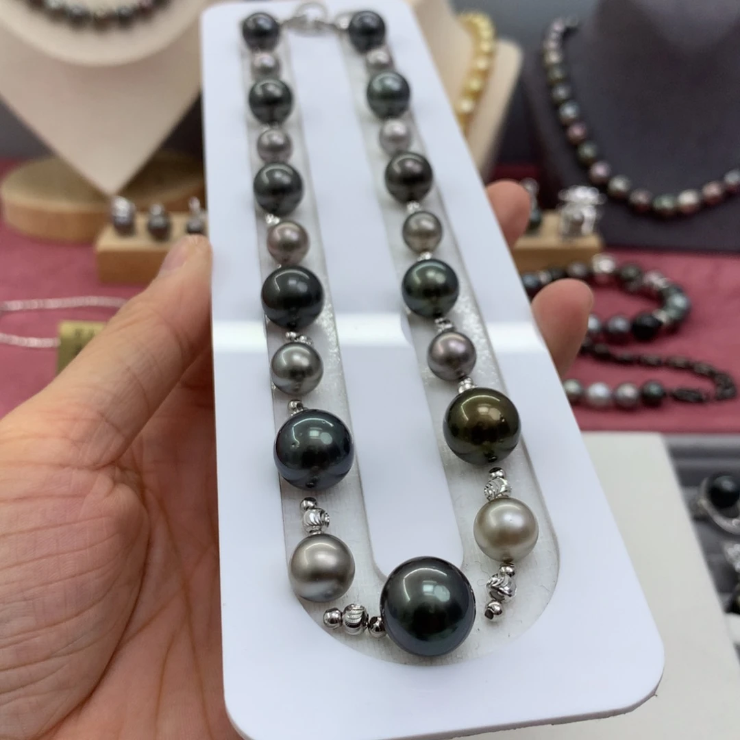 海水珍珠项链银S925镶嵌蔓**