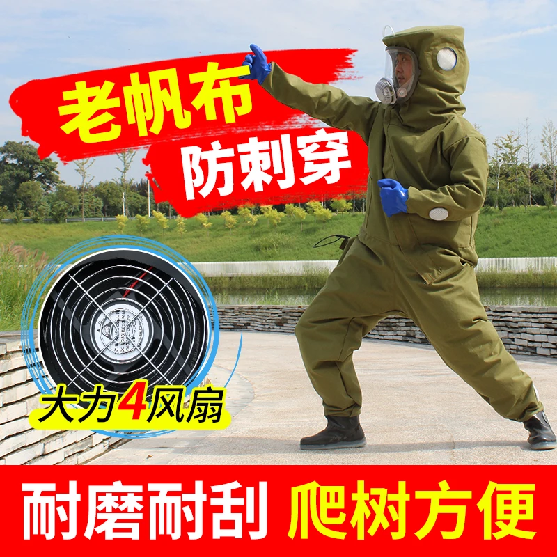 2025新款帆布马蜂服防蜂衣全套耐磨爬树防蜂衣防护服红娘虎头专用