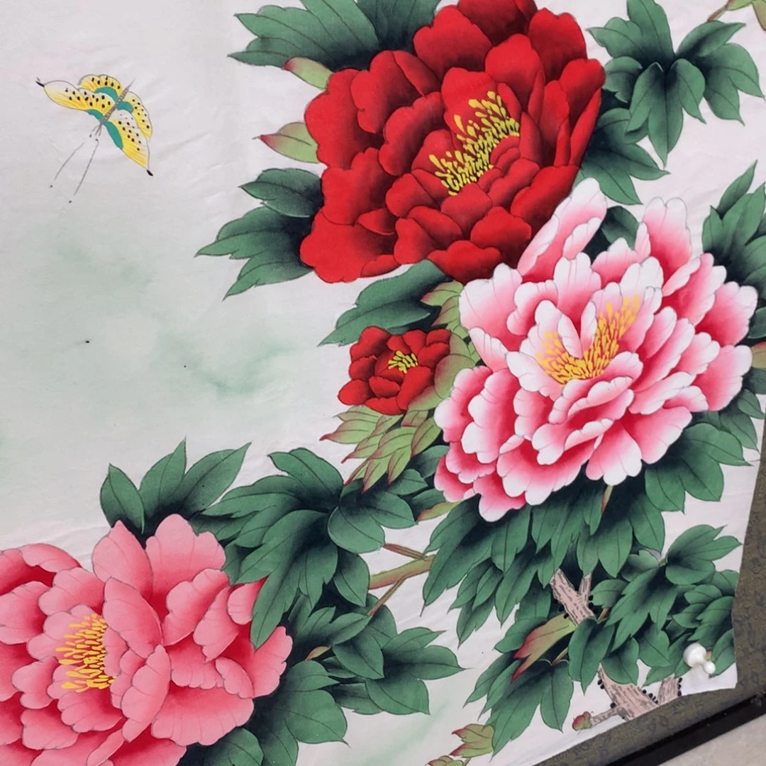 小***米国画国画牡丹工笔花鸟