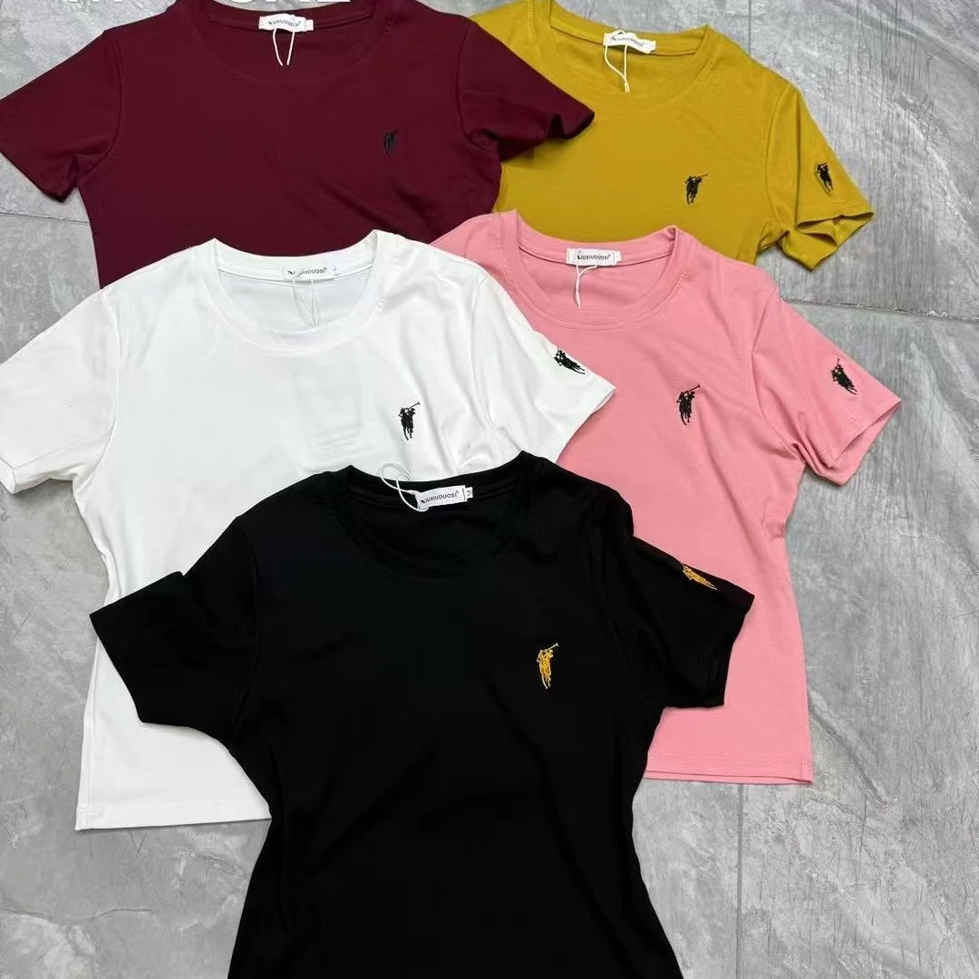 时尚潮流百搭休闲短袖刺绣女装上衣T恤301