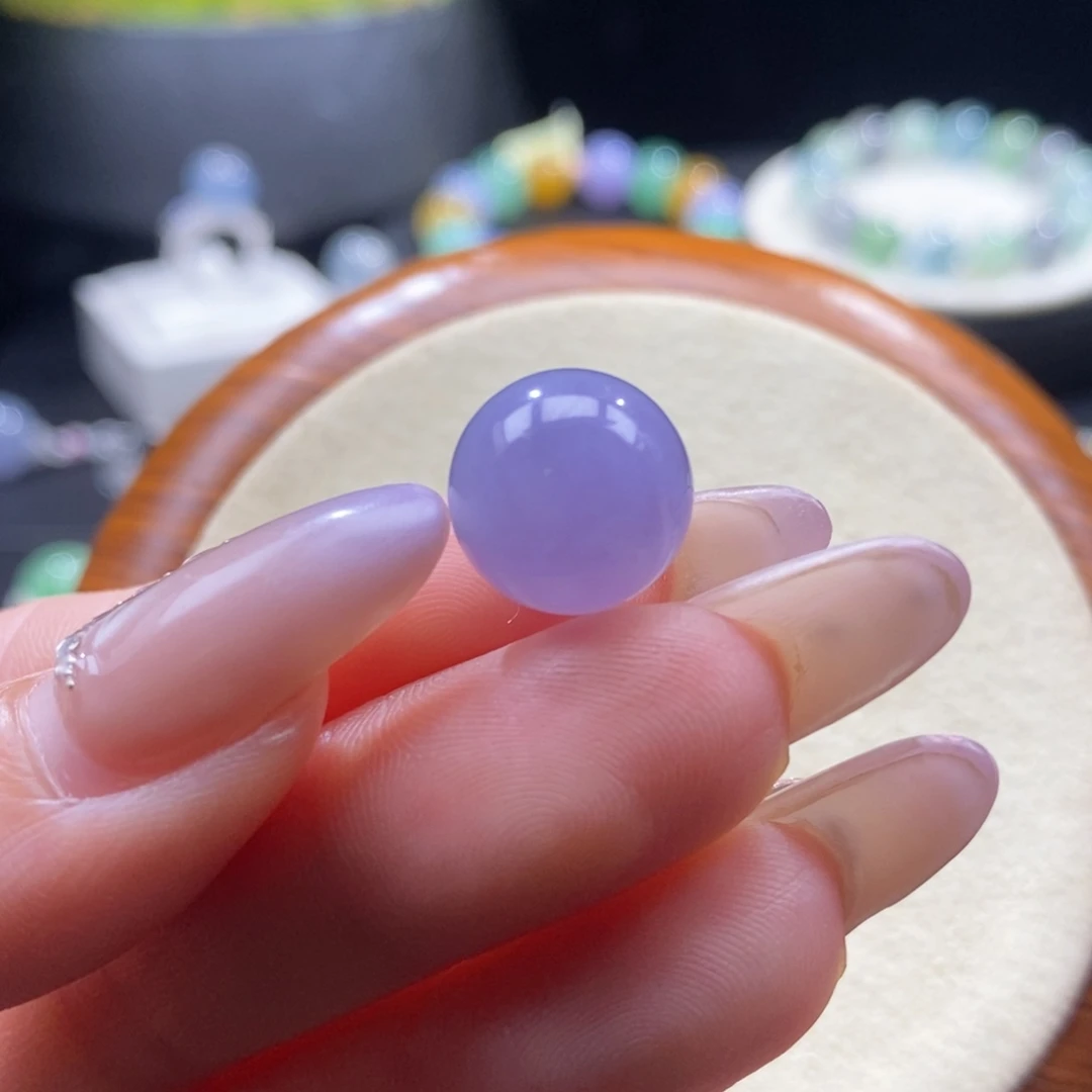 翡翠未镶嵌颈饰翡翠冰红紫珠12.6mm