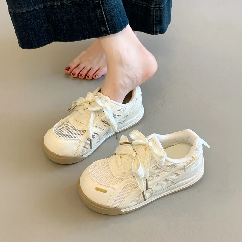 厚底德训鞋子女2025新款爆款夏薄款网面透气阿甘休闲运动百搭美式