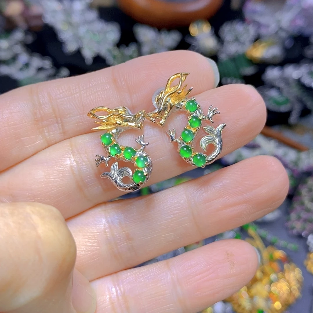 翡翠颈饰银S925镶嵌天然翡翠