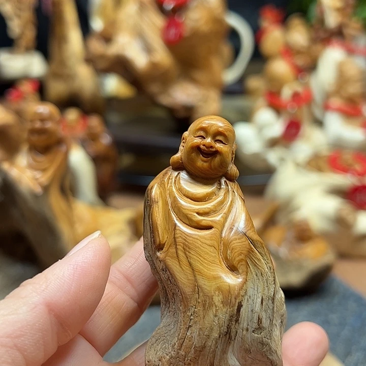 非洲檀香无事牌崖柏摆件