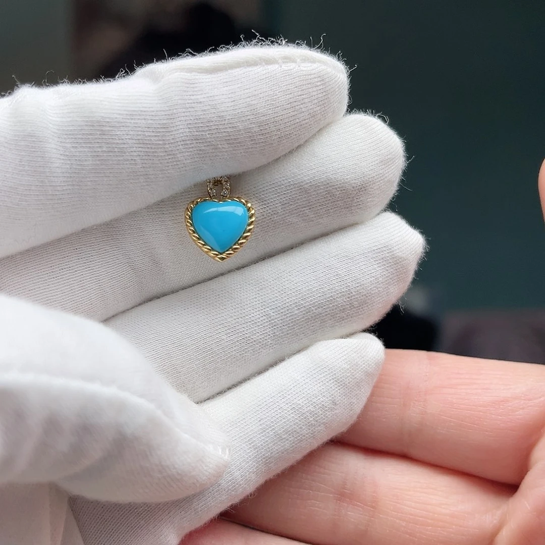 绿松石珠宝奇石18K金镶嵌