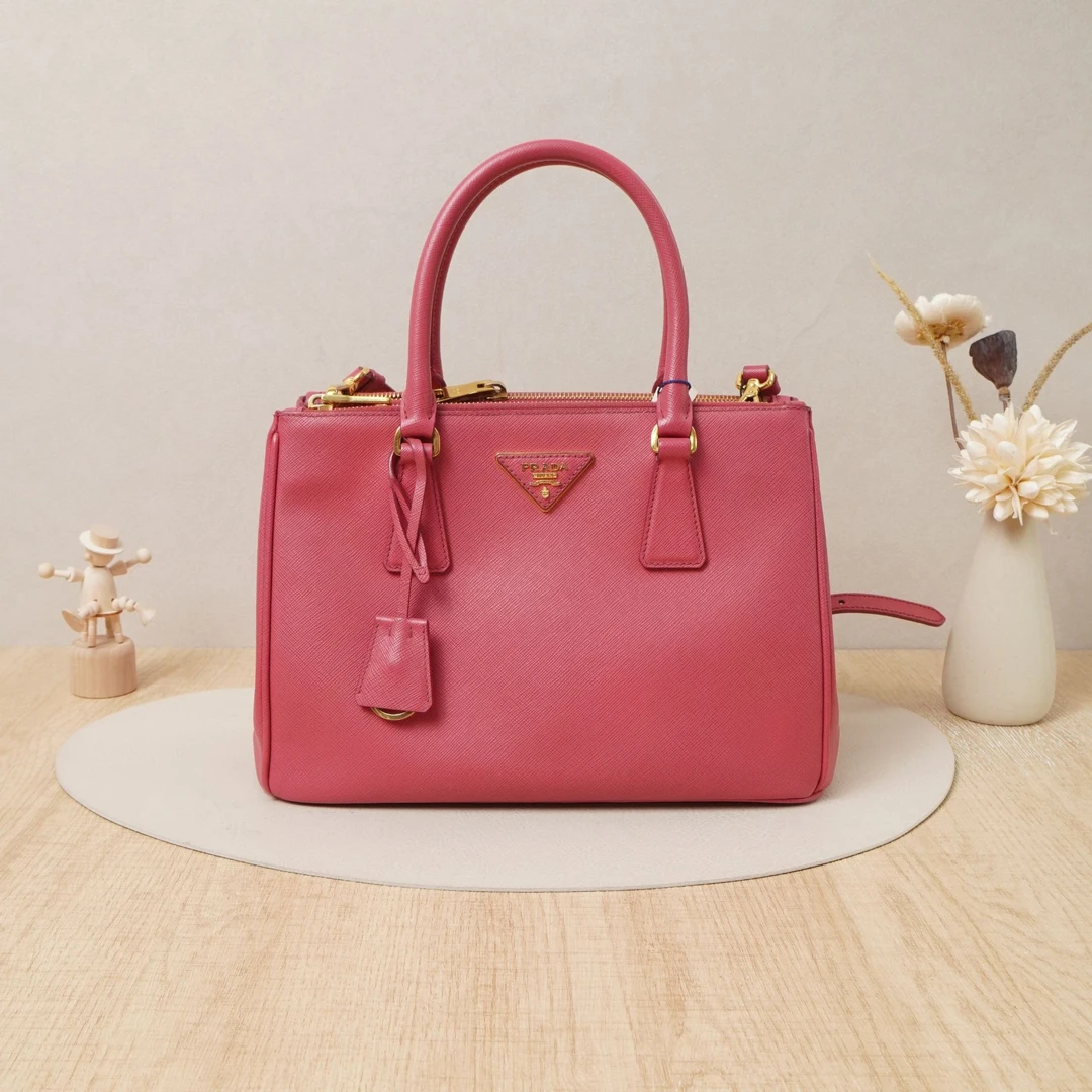 95新 Prada/普拉达 galleria新款杀手包中号粉色牛皮/DS036229