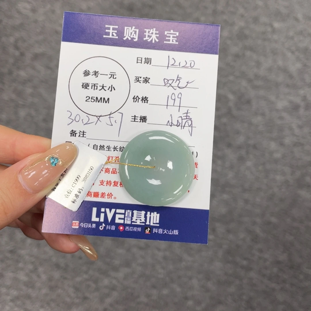 叹***王翡翠未镶嵌颈饰平安扣