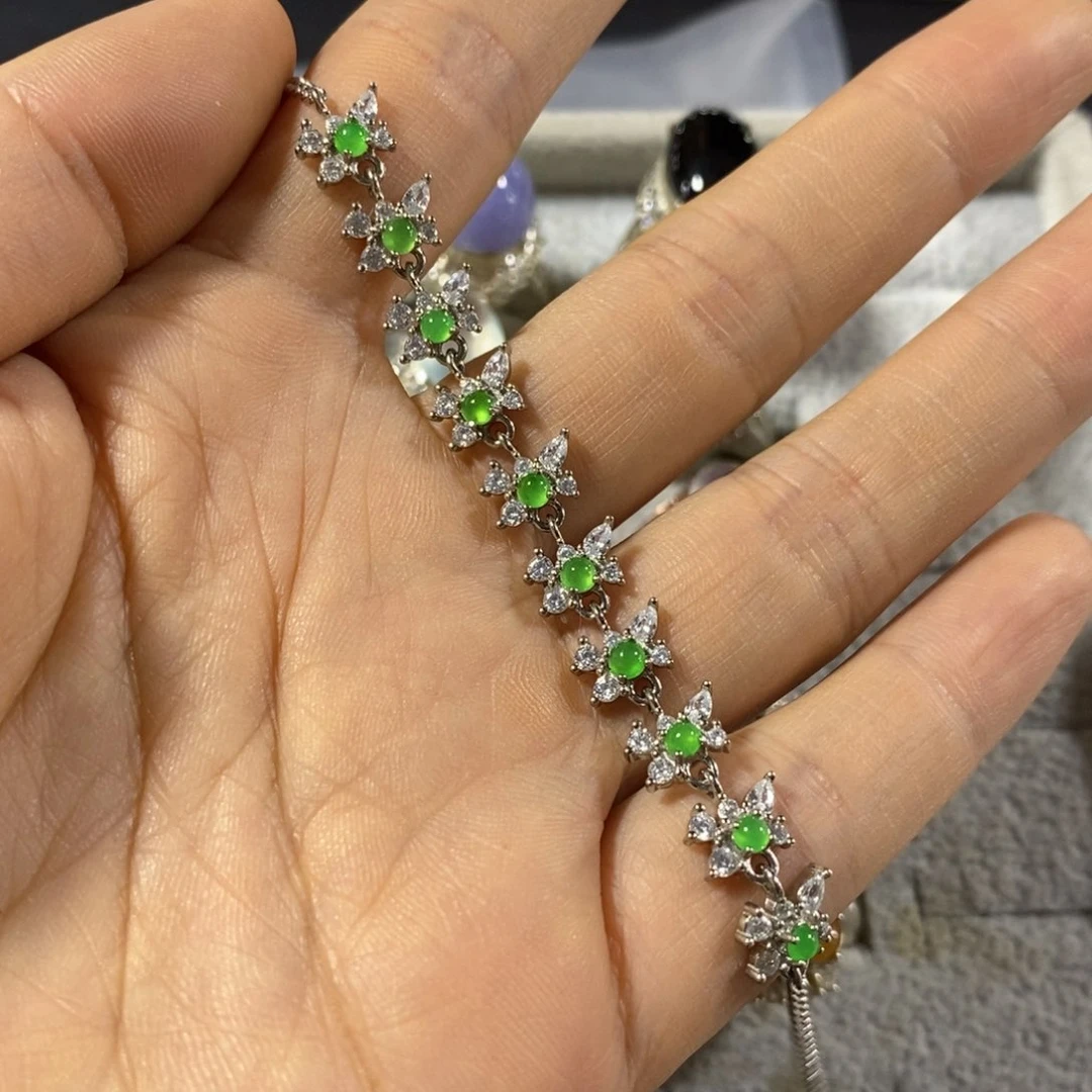 银S925镶嵌手链翡翠手链