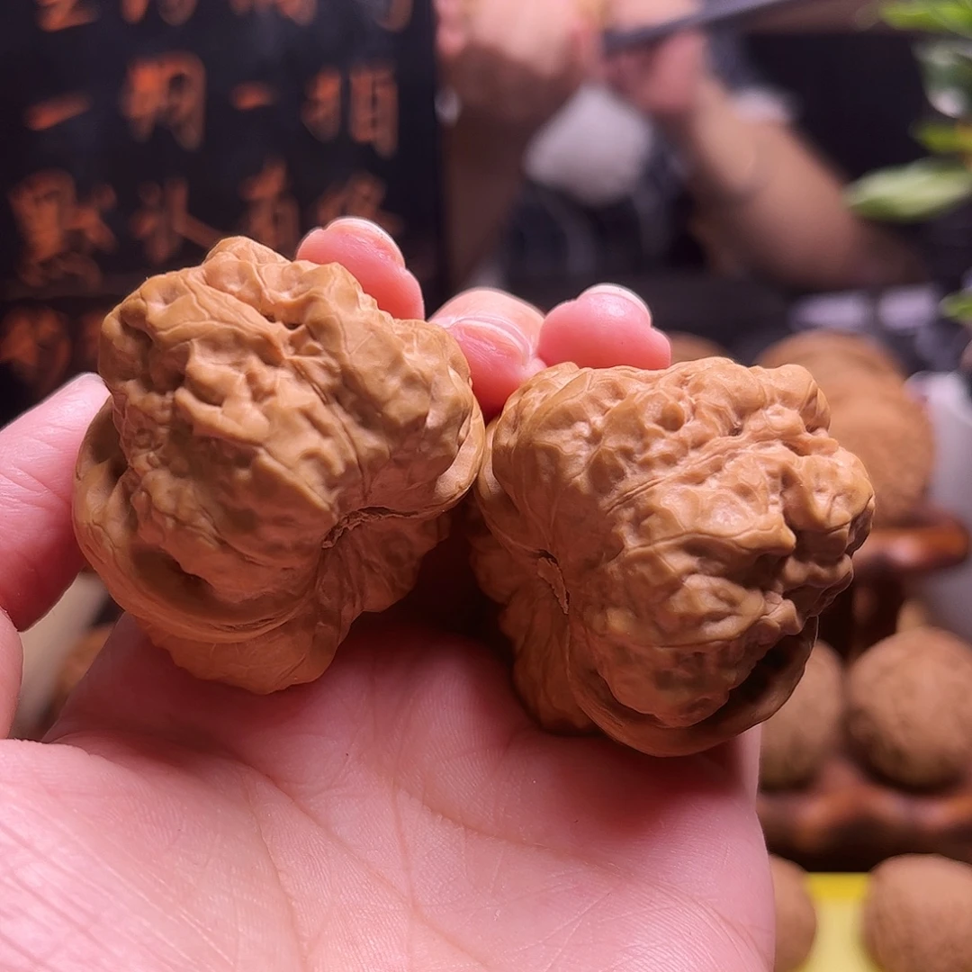 峬***峬把件文玩核桃41尺老果白茬蛤蟆12