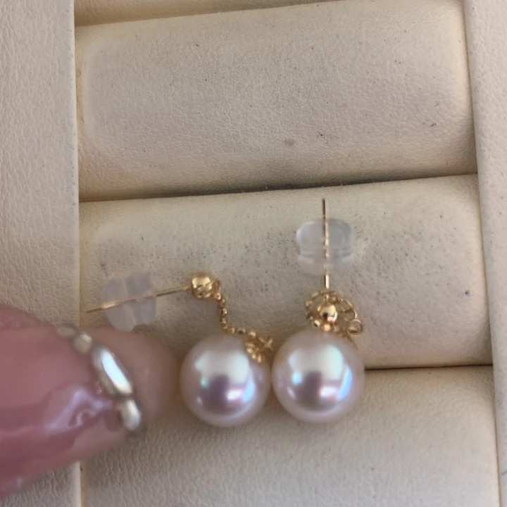 18K金镶嵌耳饰海水珍珠