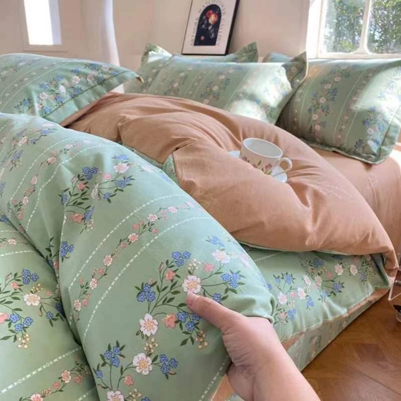 云锦棉加厚被罩--恋人繁花绿