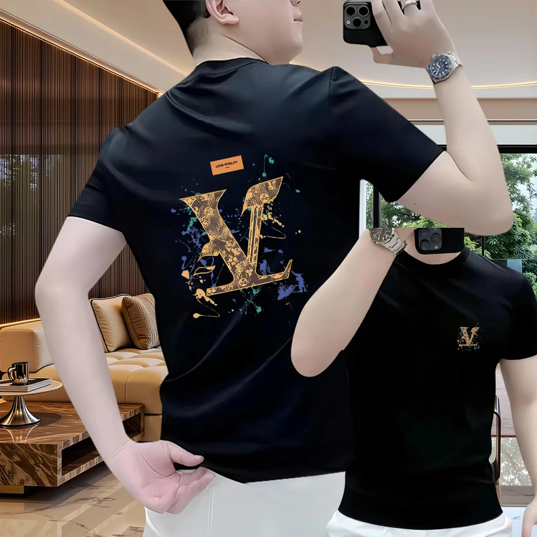 【奥莱专区】2025夏季纯棉潮牌短袖T恤男士打底衫时尚百搭圆领上衣