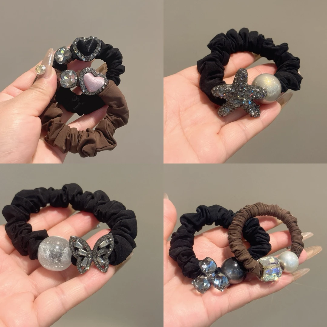 轻奢蝴蝶结发绳商务百搭扎头发气质小肠发圈可爱头饰时尚复古