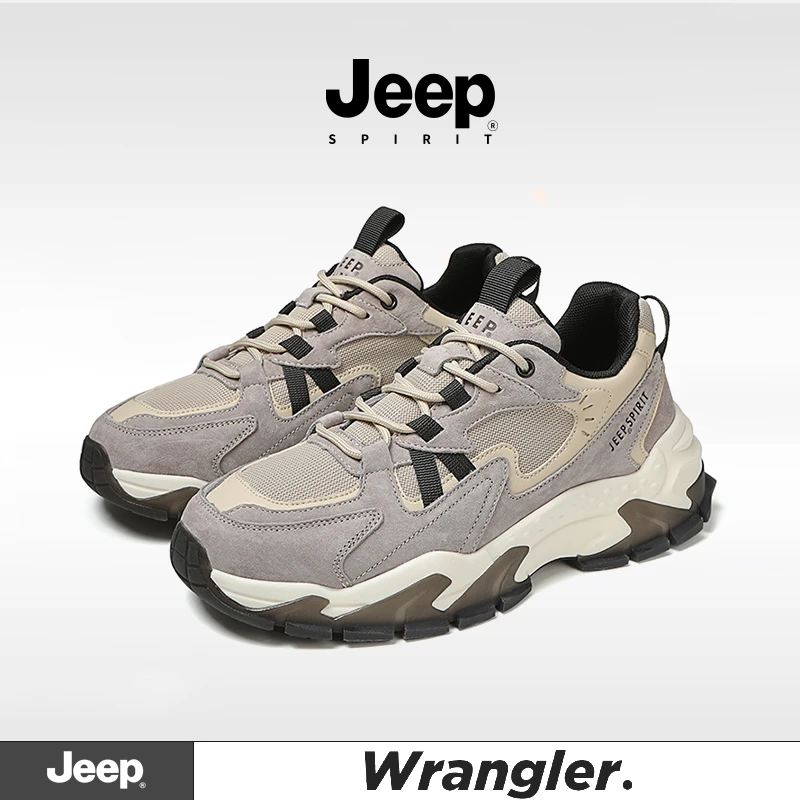 JEEPSPIRIT吉普男鞋2025春季新款跑步鞋户外百搭老爹鞋子男士高档