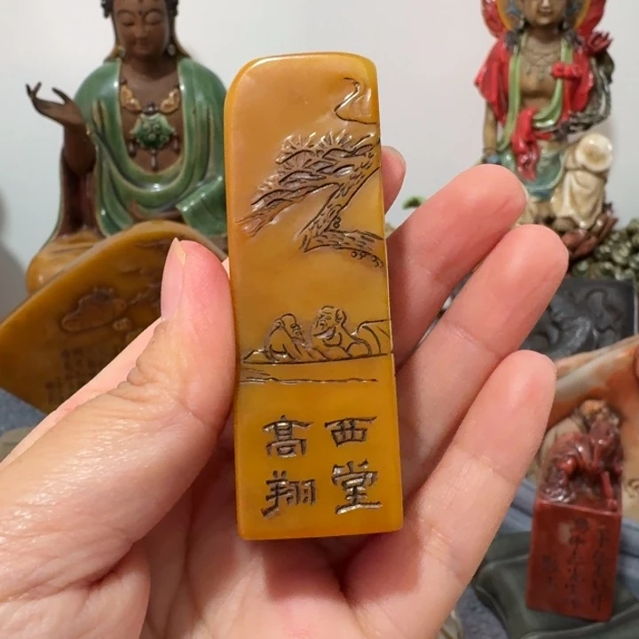 碧***舟石材手工艺品摆件包邮