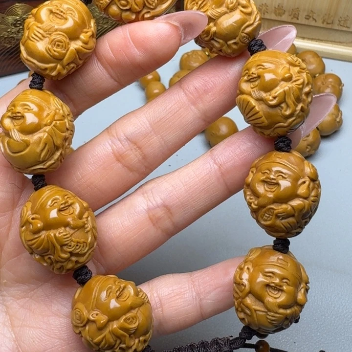 橄榄核手串/手链荷叶财神