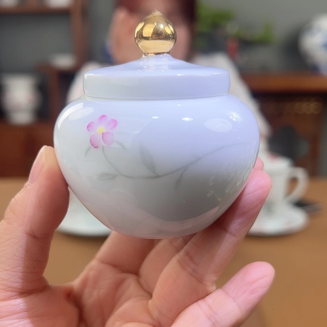滑石子花卉小香罐